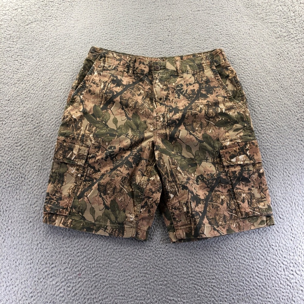 American Eagle Cargo Short Mens 32 Green Camouflage Flex Relaxed Woodland New